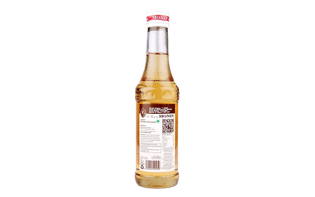 Monin Noisette, Hazelnut Syrup    Glass Bottle  250 millilitre